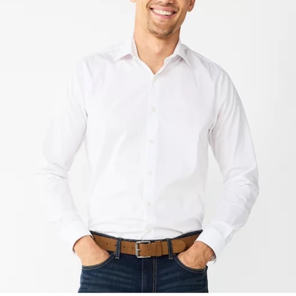 Arrow Mens White Dress Shirts Regular Fit - Size M‎